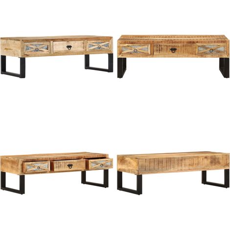 Table basse 110x50x38 cm bois de manguier massif - Table Basse - Meuble TV - Table D'appoint - Table En Bois - Design Rustique - Home & Living (1/5)