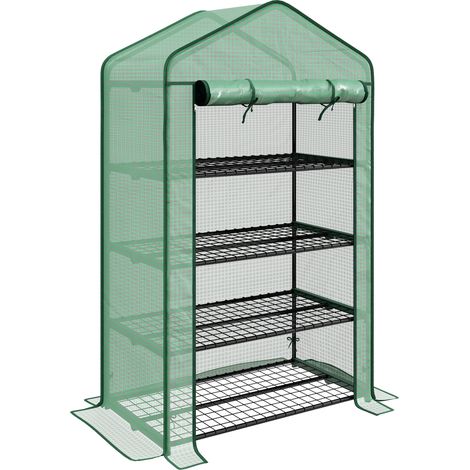 Four-Tier Mini Greenhouse, with Reinforced Plastic Cover