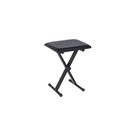 Klappbarer Klavierhocker. Höhenverstellbare Klavierbank von 37 bis 47 cm. Gepolsterter PU-Sitz und rutschfeste Metallfüße. Belastbarkeit: 100 kg. Schwarz. (1/5)