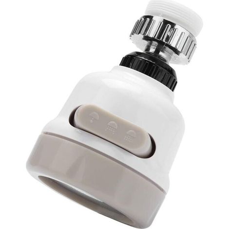 Rubinetto da cucina girevole con doccetta estraibile, rubinetto girevole a 360 gradi con getto aerato, ugello con filtro anti-schizzi, con 3 impostazioni regolabili, adatto per rubinetti da cucina e d (1/4)