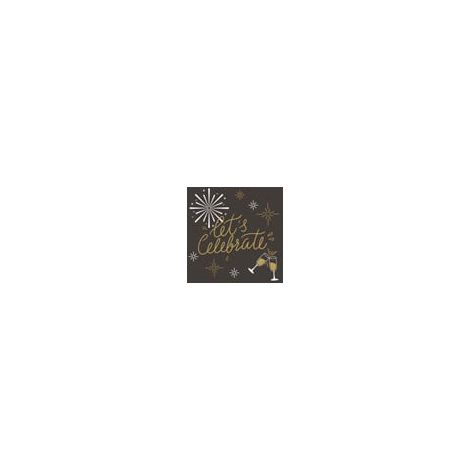 Duni Servietten Let´s Celebrate Silvester dunkelgrau/gold 33 x 33 cm - 20er Pack