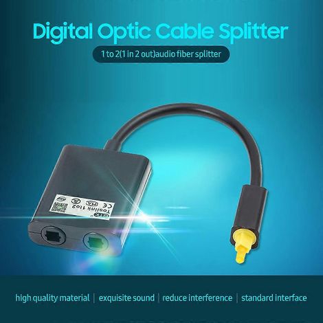 Adaptateur 2 vers 3 O, répartiteur de câble optique numérique, adaptateur O pour fibre optique, distributeur de fibre optique, adaptateur noir. (1/5)