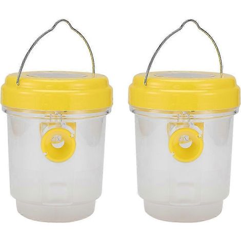 Lot de 2 pièges à guêpes solaires à suspendre en extérieur, avec lumière intégrée, pour guêpes jaunes, frelons et abeilles (édition 0709) (1/5)