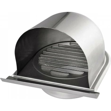 Grille Aeration de Ventilation Hotte Cheminée Ronde Extérieur D'aération U avec Lamelles 150mm 45° Inox (1/5)