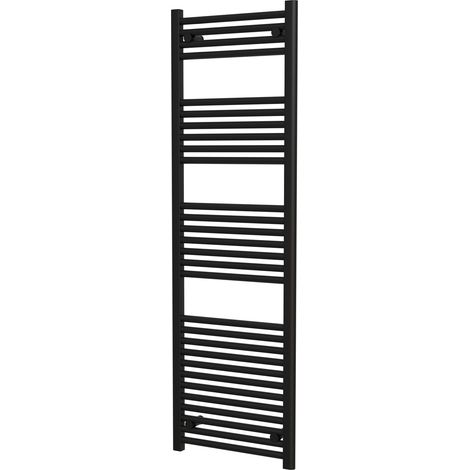 Schulte Design-Heizkörper SONORA, 160 x 50 cm, Mattschwarz, Anschluss unten