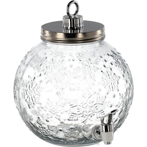 Barattolo con rubinetto e coperchio in metallo per limonata, a forma di sfera, 4 l (1/2)