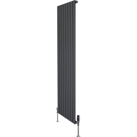 Radiatore Verticale 1800 x 560 mm con Valvole TRV Grigio Antracite