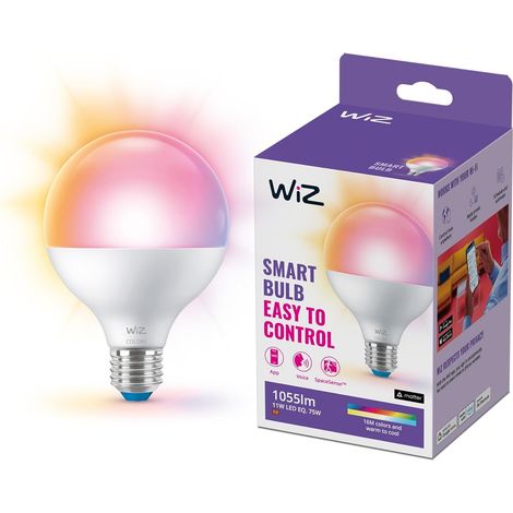 WiZ Lampadina Smart WiFi, Luce Bianca o Colorata Dimmerabile, 11W, Tecnologia SpaceSense, Controllo Vocale (Alexa, Apple HomeKit, Google Home) (1/4)