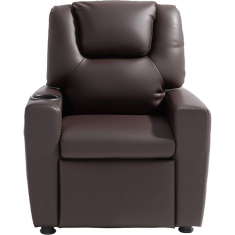 Fauteuil inclinable enfant, siège relax pour tout-petit avec porte-gobelet, dossier réglable de 101° à 121°, assise en simili cuir facile à nettoyer avec repose-pieds, supporte 41 kg, pour garçons et  (1/5)