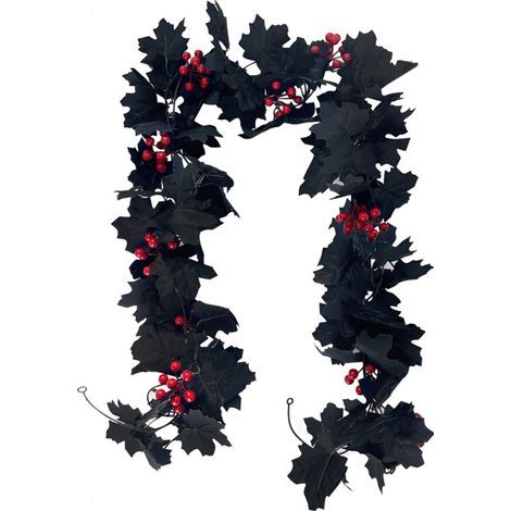 Plante suspendue à feuilles artificielles-Fruits rouges noirs (1/2)