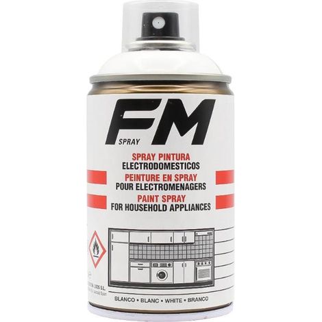 FM pintura blanco electrod. spray 250 ml , Pintura blanca para electrodomésticos en spray FM Indicada especialmente para restaurar aparatos electrodomésticos y otros objetos me