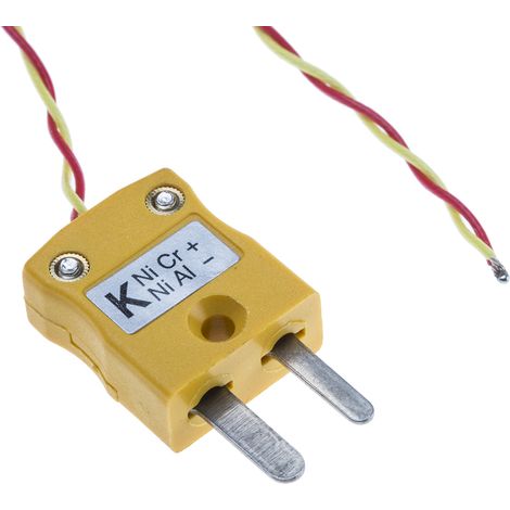 Thermocouple type K Ø 7/0.2mm, L 5m, +250°C max à Fiche mâle miniature ( Prix pour 1 )