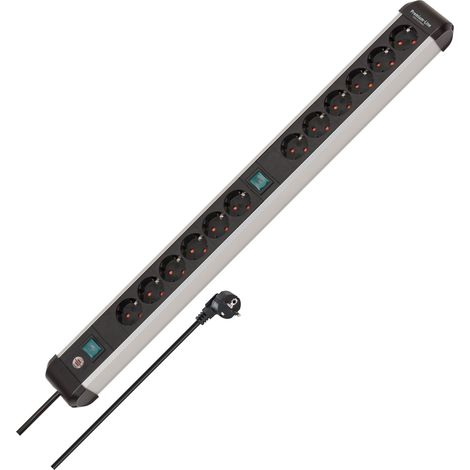 Brennenstuhl 1391030200 Multipresa con interruttore Argento, Nero Schuko 1 pz. (1/5)