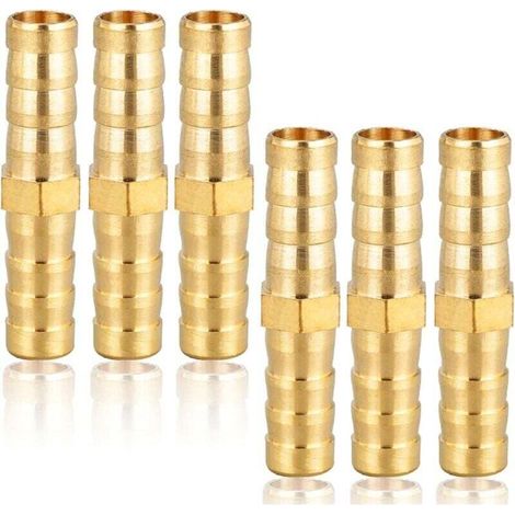 Raccords de tuyauterie en laiton 8 mm (5/16"), 6 pièces, cannelure droite, douille, filetage, connecteur de tuyau