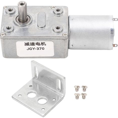 Getriebemotor 4–25 kg·cm, 12 mm Welle, selbsthemmend, reversibel, 24 V DC, Schneckengetriebemotor mit Montagefuß, 10 U/min (1/5)