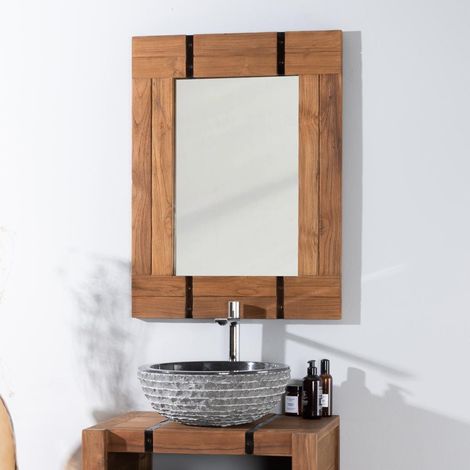 Miroir de salle de bain naturel Loft 60x80 naturel (1/5)