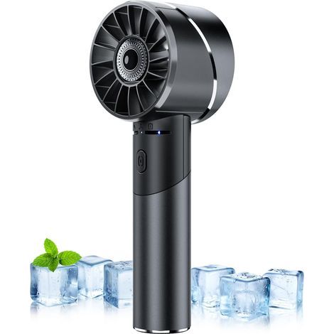 Pocket Fan, USB Rechargeable Portable Turbo Fan, 2600mAh Battery Mini Personal Fan, Small Pocket Hand Fan for Travel Camping Outdoor (Black) (1/5)