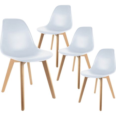 MELYA - Lot de 4 Chaises Scandinaves Blanches (1/5)