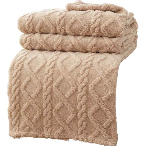 Plaid polaire pour canapé ou lit - Couverture décorative à motif jacquard 3D - Couverture en flanelle douce, légère et moelleuse, idéale en toutes saisons