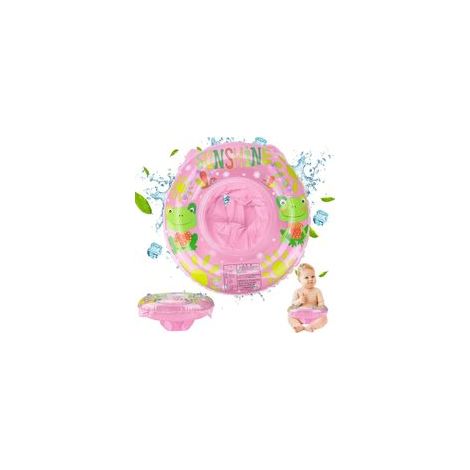 Siège bouée gonflable pour bébé, piscine, anneau de natation flottant, grenouille rose –
