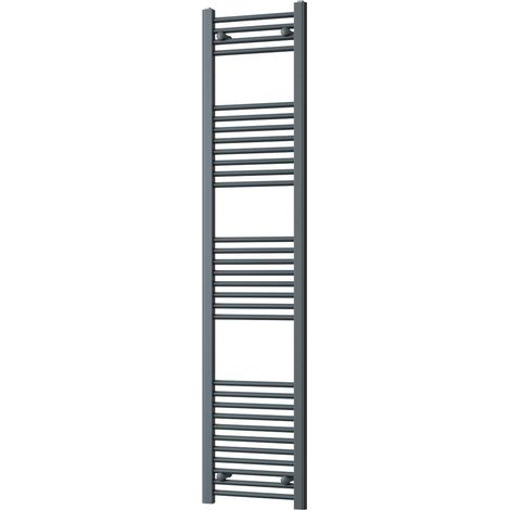 Zennor - Anthracite Heated Towel Rail - H1800mm x W400mm - Straight (1/3)