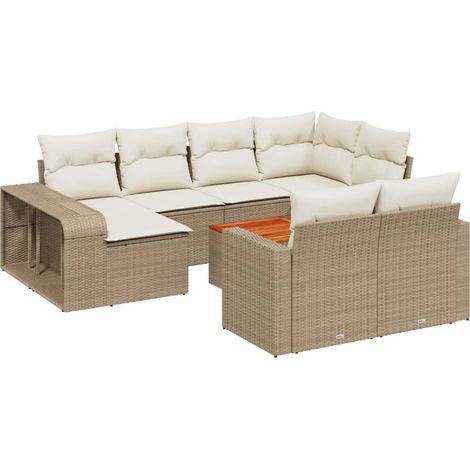 Maison Exclusive - 11-tlg. Garten-Sofagarnitur mit Kissen Beige P