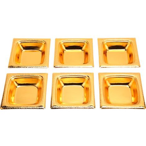 6 Bols à Sauce Empilables en Acier Inoxydable Doré Rétro pour Salade, Dessert, Gâteau et Bonbons (1/5)