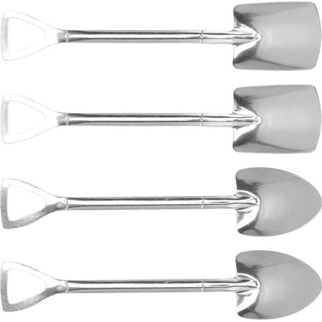 Cuillère-pelle mignonne en acier inoxydable, matériau innovant de qualité alimentaire, réutilisable, pour la pâtisserie, le sucre et les gâteaux, idéale pour la maison et les cafés. Comprend 2 cuillèr (1/5)