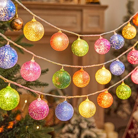 Guirlande lumineuse LED boules macaron de Noël, décoration de vitrine pour fête de Noël A29 (1/5)