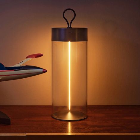 [NEUWERTIG] B-Ware Osram Tischleuchte Akku Lampe Led Leuchte Decor Filament Dunkelgrau 32 Cm