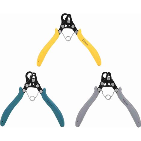Ortviai Pince à Boucles en Une Étape pour Bijouterie – Lot de 3 (1,5 mm Gris / 2,25 mm Jaune / 3 mm Vert Foncé) en Acier à Haut Carbone