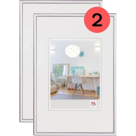 walther design KV060SD - Cornice portafoto New Lifestyle, confezione doppia, 50 x 60 cm, colore: argento, in confezione doppia (1/5)