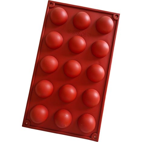 Halbkugelform mit 15 Mulden, halbkreisförmige Silikonform zum Backen von Kuchen und Schokoladenmousse (1/5)