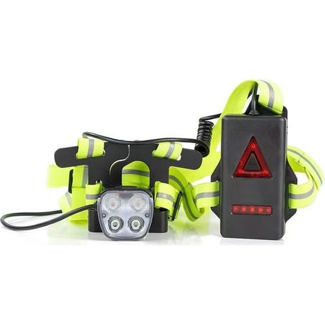 Lumière de course avec rétro-réflecteurs - Lampe de poitrine rechargeable USB, 2 sangles et bandes rétro-réflectives, Angle de rayonnement réglable, Pour jogging, course à pied et outdoor