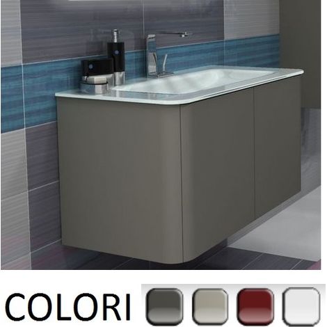 Bagno Italia Arredo Bagno sospeso 94 cm mobile grigio talpa lavandino in resina Mobili (1/3)