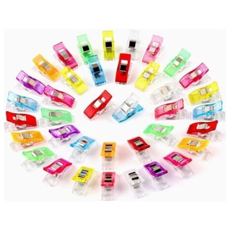 Sewing Clips, 60pcs Multi-Colored Plastic Sewing Clips, Mini Size and Portable, Plastic Clips for Binding Crafts, Sewing Accessories (2.71.01.5cm) (1/5)