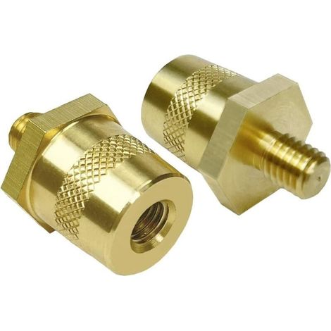 Accessoire de porte coulissante Lot de 2 connecteurs de borne de batterie, borne de batterie automatique en laiton, adaptateur de borne de filetage supérieur, adaptateur de rallonge de borne de charge (1/4)