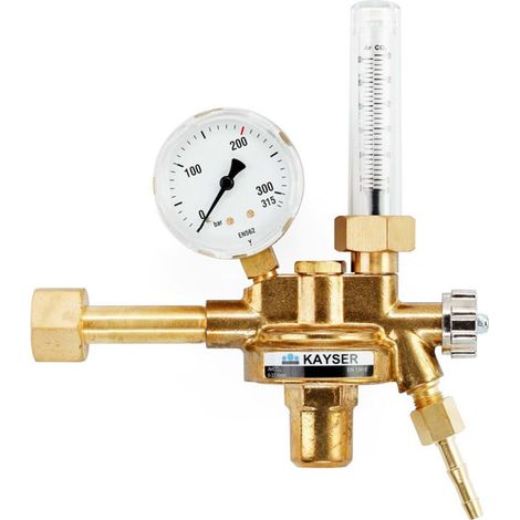 ELMAG Druckregler Argon/Co2 mit Flowmeter, mit 1 Manometer, Ø 63mm & Flowmeter, 200 bar, 5-30 l/min. (1/2)