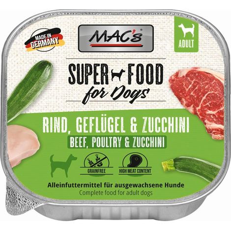 MAC's Dog Erwachsene Schale 150 g – Rindfleisch, Geflügel und Zucchini 150 g