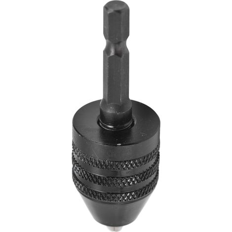 Schnellspann-Bohrfutter-Adapter für Schlagschrauber, 3 Backen, 1/4"-Sechskantschaft, 0,6–8 mm, Schwarz (1/5)