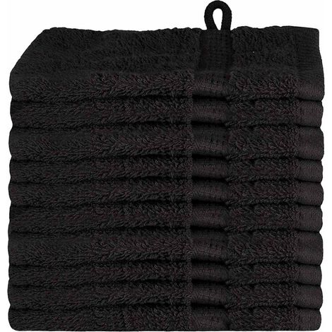 Serviette Invité SOLUND 10 pcs Noir 15 x 21 cm 550 gsm