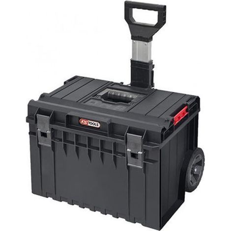 Kstools – Caisse à outils modulable 50L – Trolley intégré pour charges lourdes – Poignée télescopique – Roues robustes caoutchouc – Dimensions 440x260x330mm