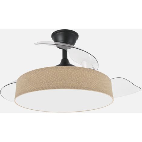 Ventilador Boga 72w Negro/beis 108d 3asp 7200lm 3000-4000-6000k Remoto+memo+tempo