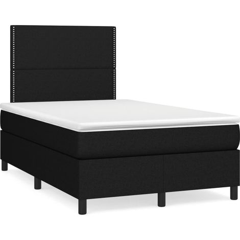 Boxspringbett mit Matratze & LED Schwarz 120x190 cm Stoff