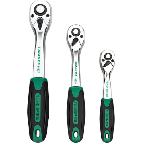 Clé à cliquet multifonction TUOSEN 3 tailles, 72 dents, à dégagement rapide - Outil à main multifonction pour la réparation et l'entretien automobile (1/5)