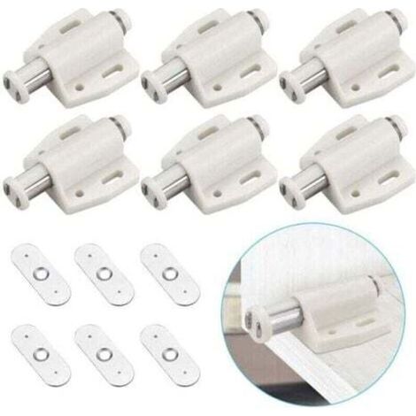 Loqueteau magnétique à pression pour meubles – Lot de 6 pièces, fixation invisible pour portes et tiroirs de placard ou cabinet (1/5)