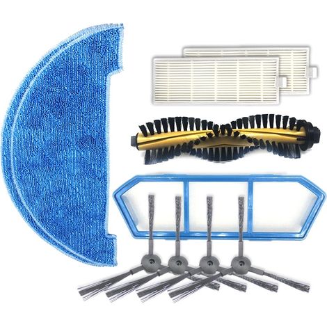 Kit di manutenzione completo XI299 per ILIFE A4: 2 spazzole laterali K614 + 2 panni I261 + 2 filtri I207 + filtro I205 + spazzola principale I202 (1/4)