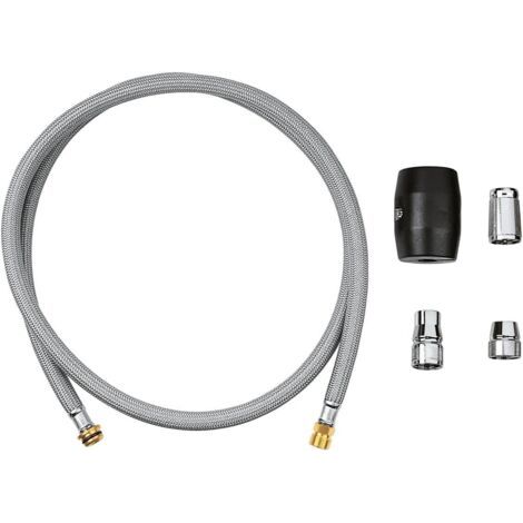 Robinet de cuisine flexible avec douchette extractible – Longueur 1425 mm – Compatible modèles Grohe – Tressé en nylon
