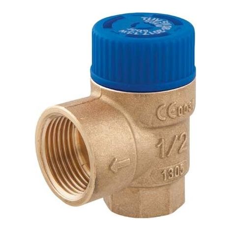 MSW Sicherheitsventil 1/2 Zoll x 3/4 Zoll 6 bar für Trinkwasserinstallationen (1/5)
