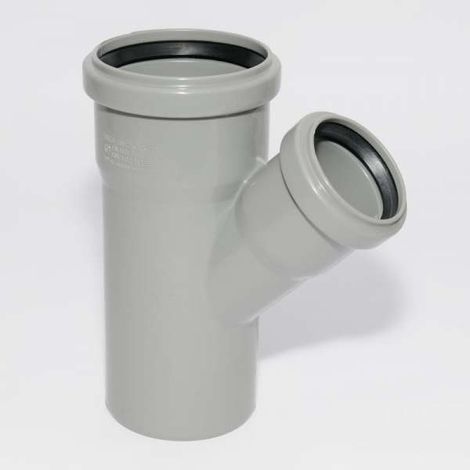 HT Abzweig mit Muffe und Gummidichtungen HT-Rohr DN 50/40 45° HTEA